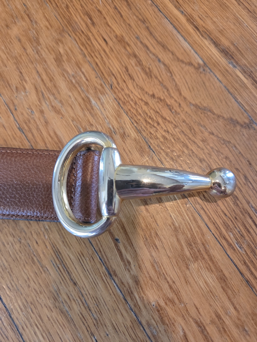 WCM New York Vintage Equestrian Leather Horsebit Belt Italian Calfskin Brown - Picture 5 of 7